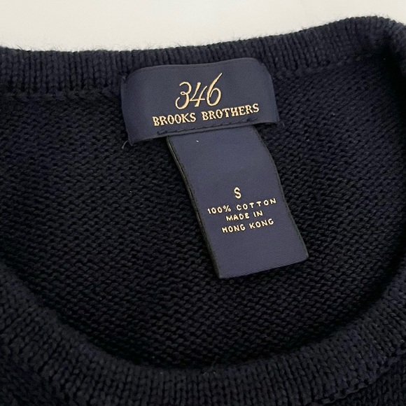Vintage Brooks Brothers Women's Argyle Sweater Size S Cotton Navy Preppy Classic - Picture 4 of 4